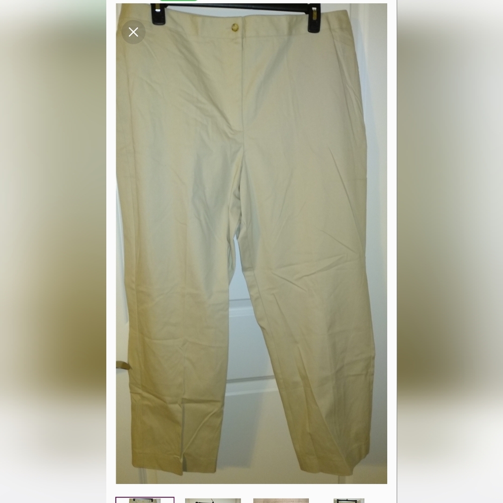NEW PLUS Coldwater Creek Tan Kacki Lady's Slacks Dress Pants Lady's 24 W PLUS